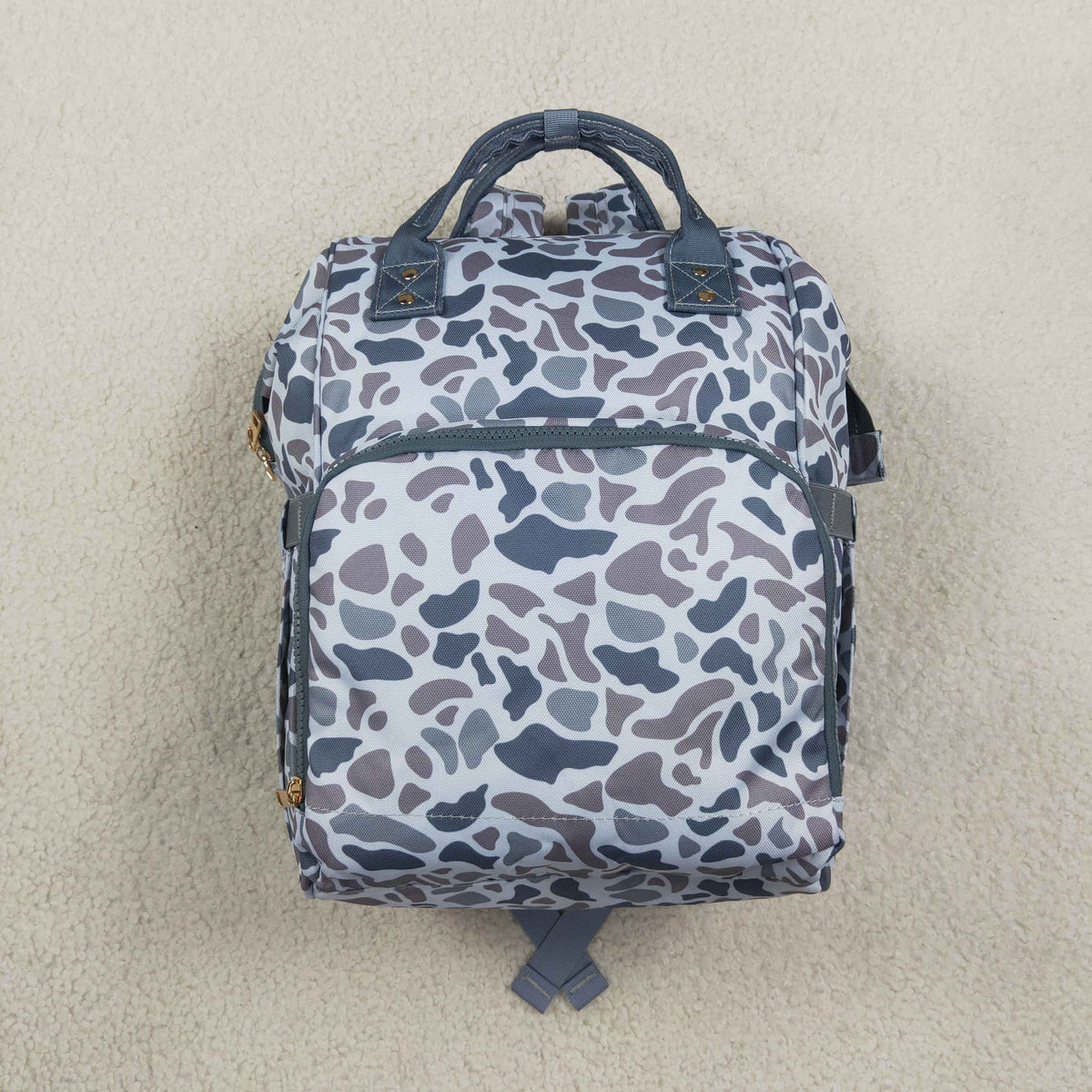 RTS NO MOQ Sibling Bags Baby Kids Duck Camo Print Zipper Casual Backpack