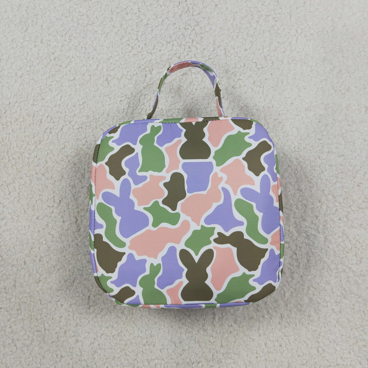 USA Warehouse (IN STOCK) Bag BA0463 Baby Kids Rabbits Camo Easter Zipper School Lunch Boxes