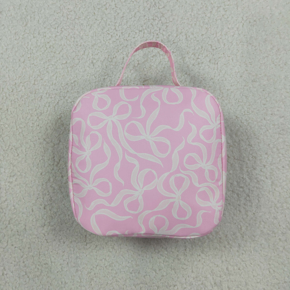 RTS NO MOQ （In stock）Bag BA0464 Baby Kids Pink Bows Zipper School Lunch Boxes