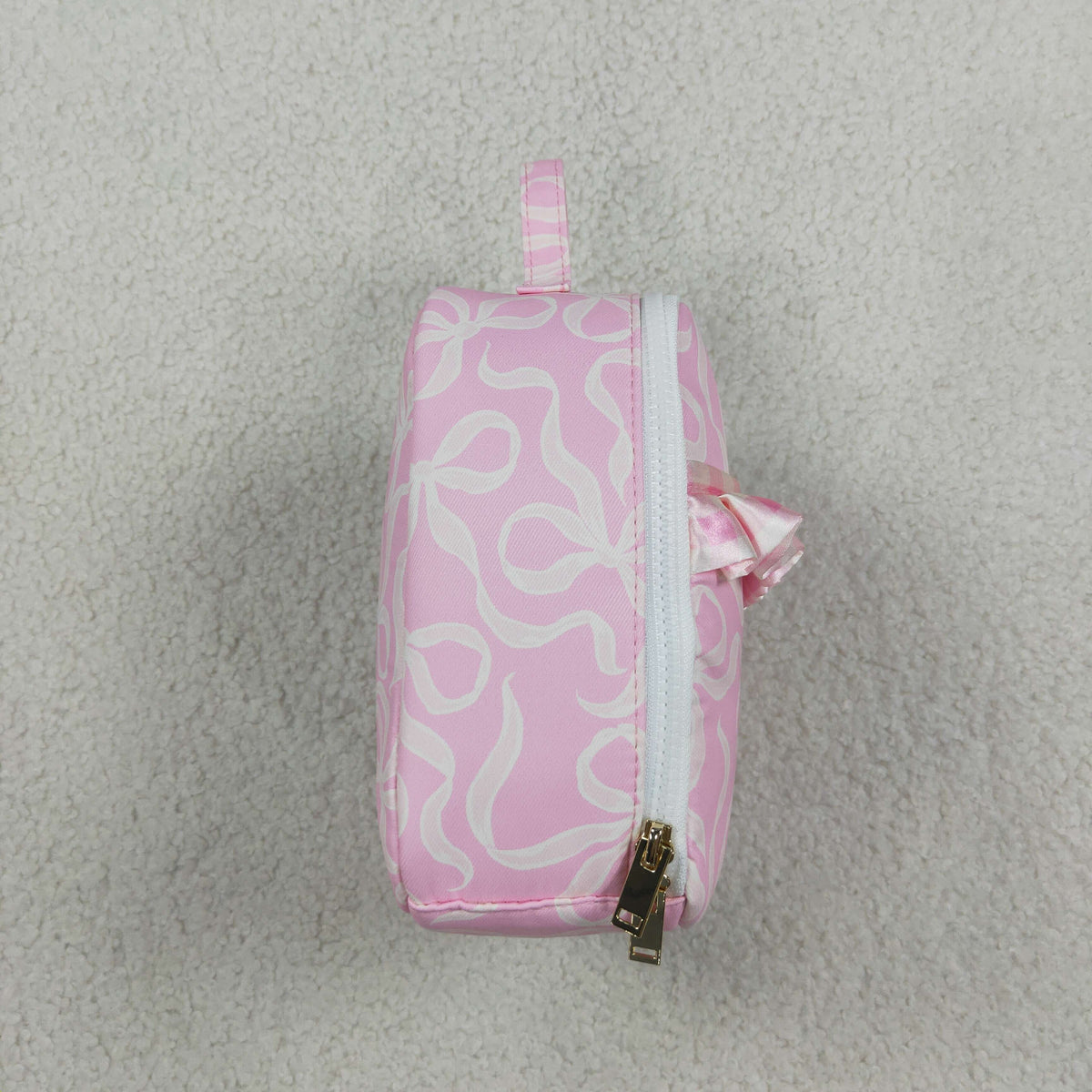 RTS NO MOQ （In stock）Bag BA0464 Baby Kids Pink Bows Zipper School Lunch Boxes