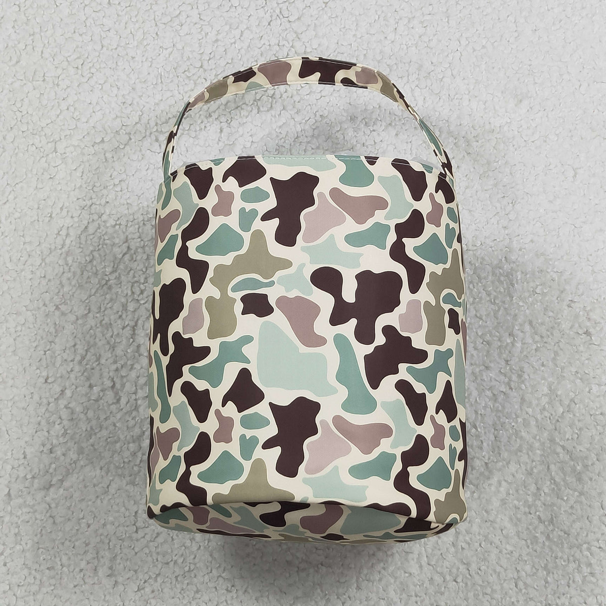 RTS NO MOQ （In stock ) BA0465 Embroidery Rabbits Baby Kids Camo Easter Gift Bucket Baskets Bags