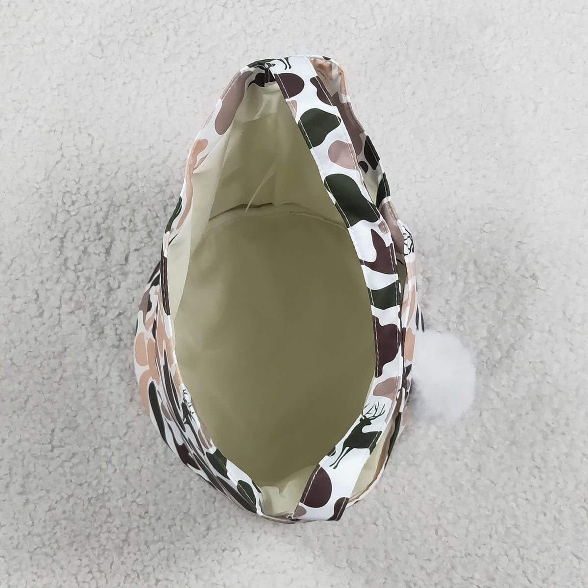 RTS NO MOQ （In stock ) BA0466 Embroidery Rabbits Baby Kids Khaki Brown Camo Easter Gift Bucket Baskets Bags