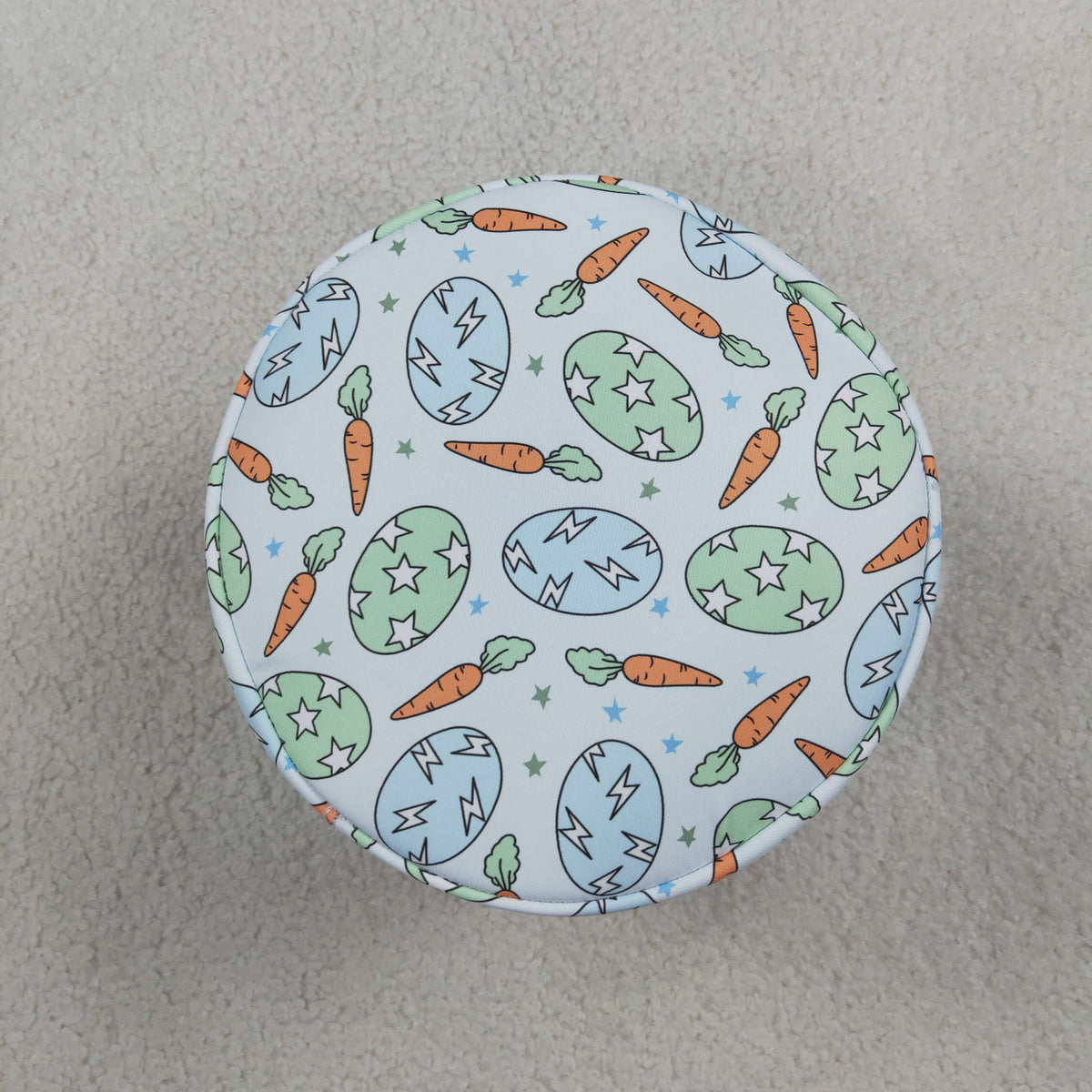 RTS NO MOQ （In stock ) BA0468 Embroidery Rabbits Baby Kids Rabbits Carrots Eggs Easter Bucket Baskets Bags