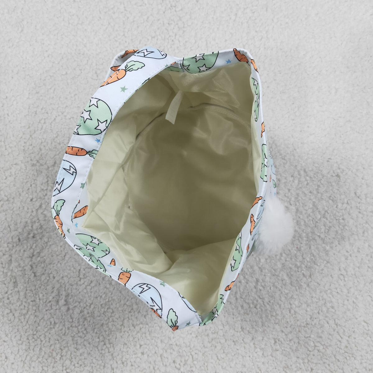 RTS NO MOQ （In stock ) BA0468 Embroidery Rabbits Baby Kids Rabbits Carrots Eggs Easter Bucket Baskets Bags