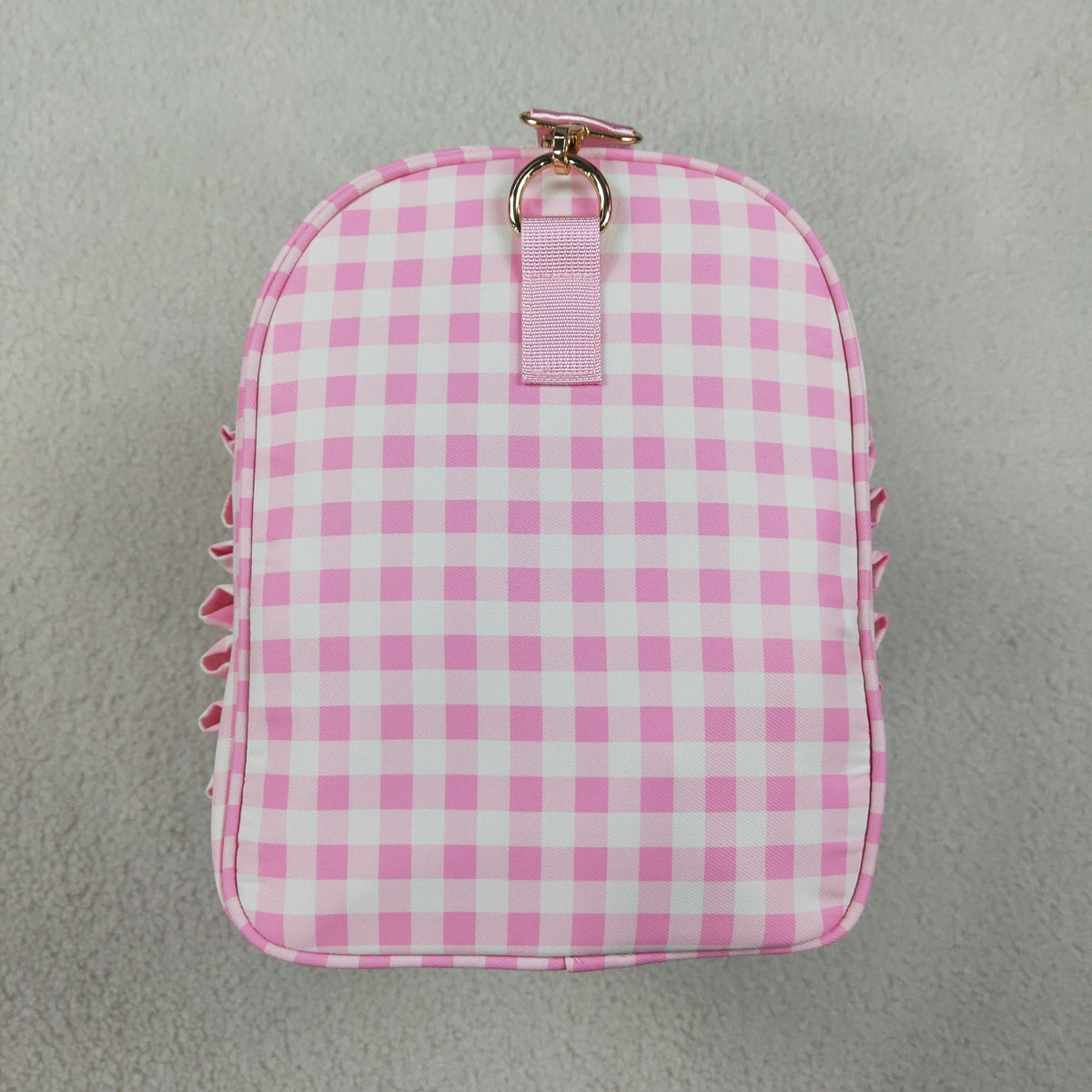 RTS NO MOQ （In stock）Bags BA0469 Adult Women Pink Plaid Print Zipper Gym Bags