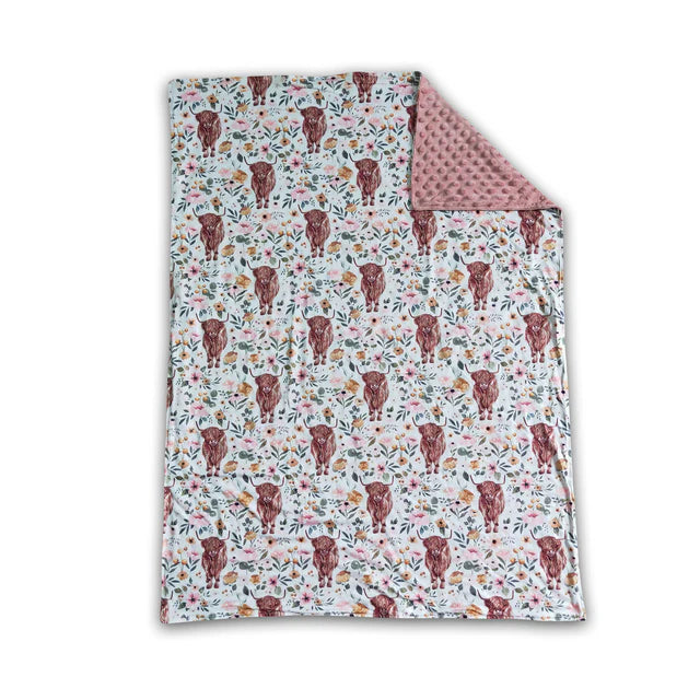 USA Warehouse (IN STOCK) Sibling Baby Kids Colorful Bows Flowers Print Blankets
