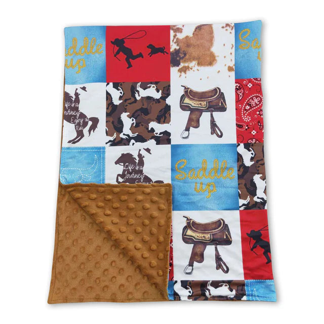 USA Warehouse (IN STOCK) Sibling Baby Kids Colorful Bows Flowers Print Blankets