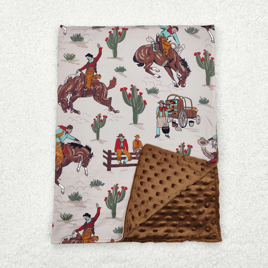 USA Shop (in stock)BL0069 Baby Kids Rodeo Cactus Minky blankets