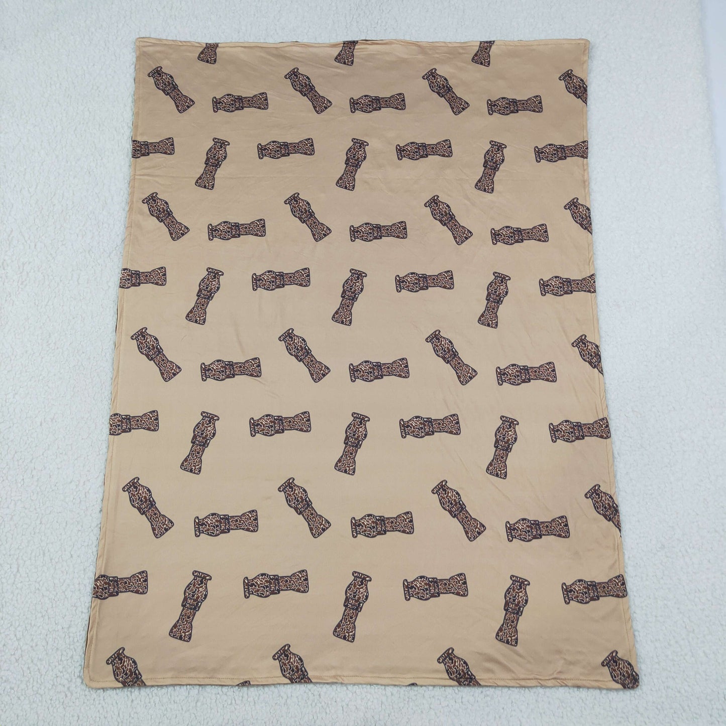 RTS NO MOQ （In stock）Blankets BL0165 Baby Toddler Children Hunting Duck Call Brown Minky Blankets