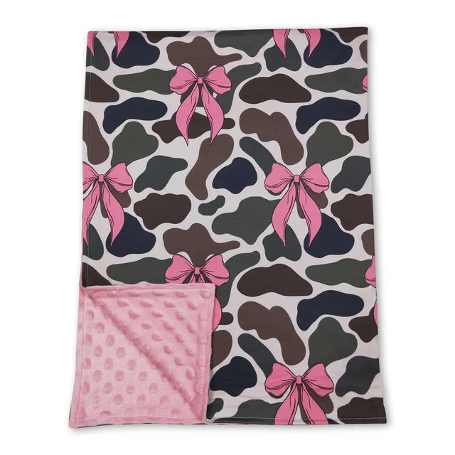 USA Warehouse (IN STOCK) Sibling Baby Kids Colorful Bows Flowers Print Blankets