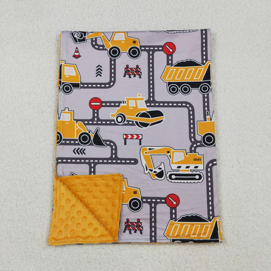 10.10 RTS NO MOQ （In stock）BL0199 Baby Kids Excavators Tractors Blankets