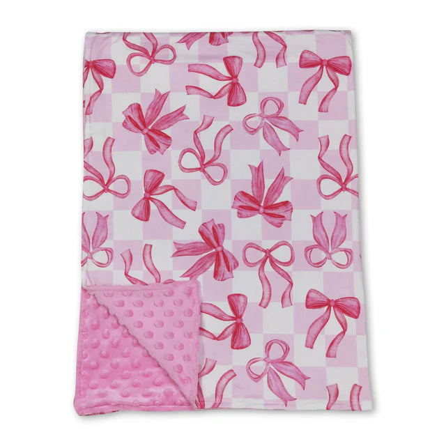 USA Warehouse (IN STOCK) Sibling Baby Kids Colorful Bows Flowers Print Blankets
