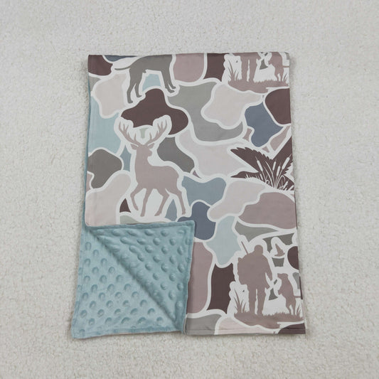 RTS NO MOQ （In stock）BL0212 Baby Blankets Gray Deer Ducks Camo Western Hunting Blankets