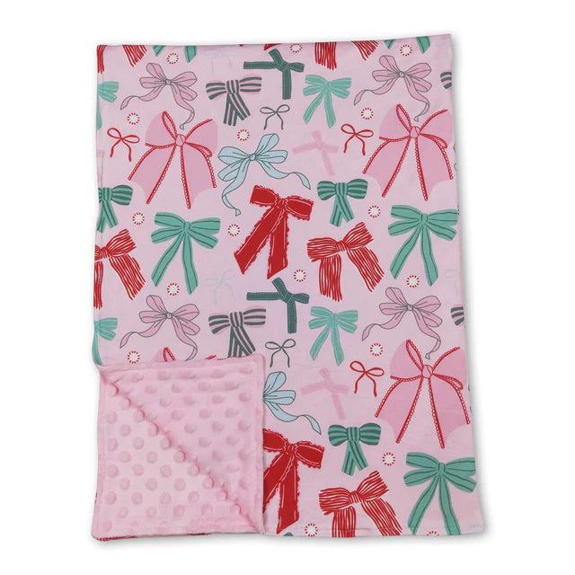 USA Warehouse (IN STOCK) Sibling Baby Kids Colorful Bows Flowers Print Blankets