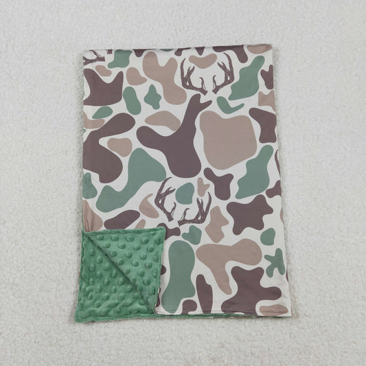 11.13 RTS NO MOQ （In stock）BL0226 Baby Kids Green Khaki Deer Camo Hunting Blankets