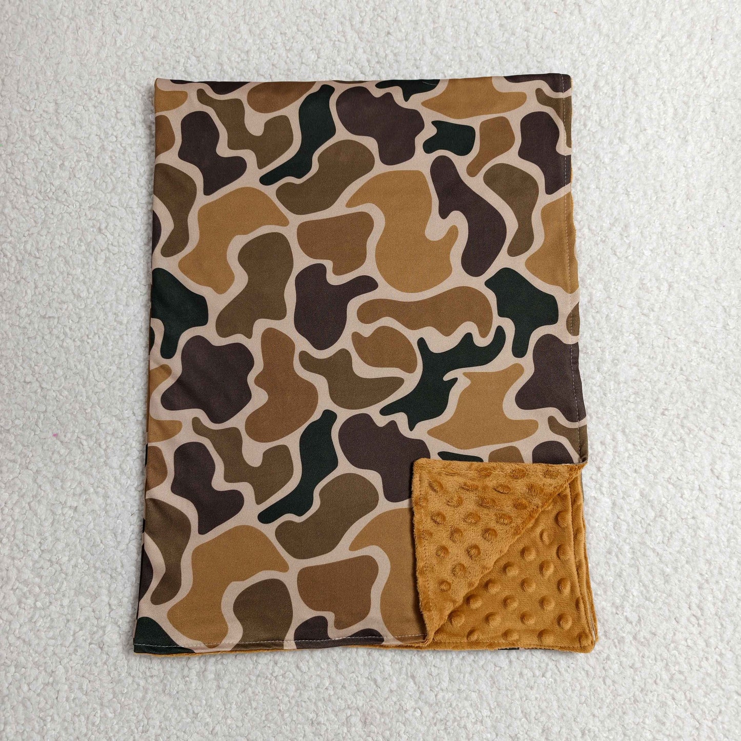 BL0231 RTS NO MOQ （In stock）Baby Kids Brown Camo Blankets