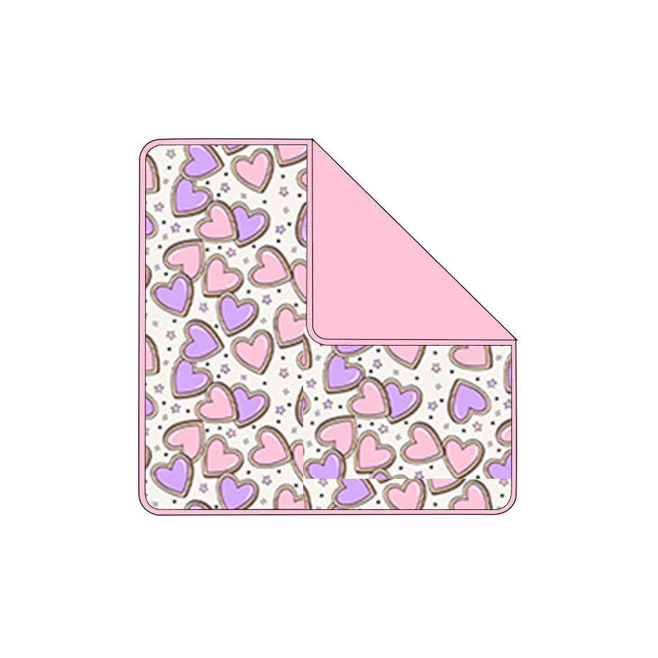 12.2 RTS NO MOQ （In stock）BL0240 Baby Kids Valentines Hearts Polka Dots Blankets