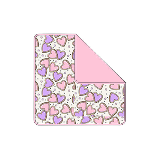 12.2 RTS NO MOQ （In stock）BL0240 Baby Kids Valentines Hearts Polka Dots Blankets
