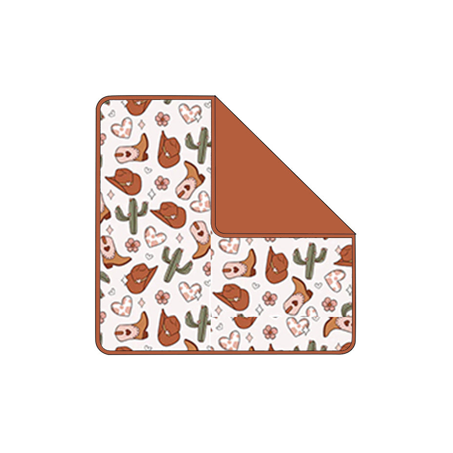 12.2 RTS NO MOQ （In stock）BL0244 Baby Kids Boots Hats Cactus Hearts Western Blankets