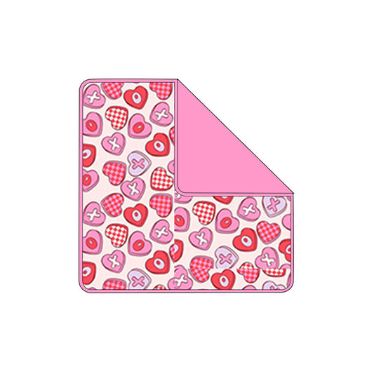 12.2 RTS NO MOQ （In stock）BL0245 Baby Kids Valentines XOXO Hearts Blankets