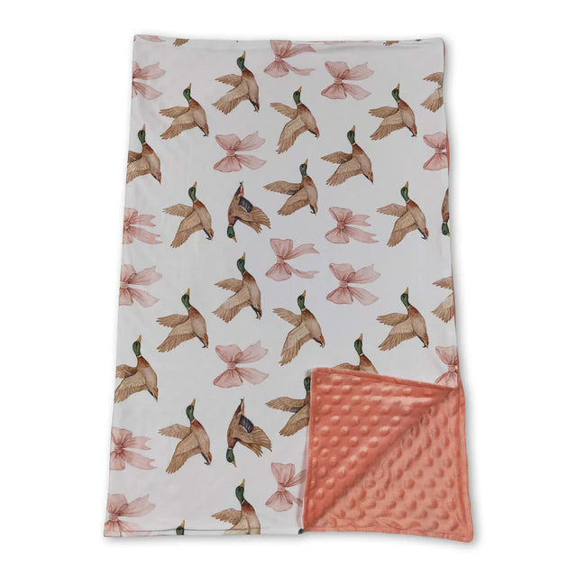 USA Warehouse (IN STOCK) Sibling Baby Kids Colorful Bows Flowers Print Blankets