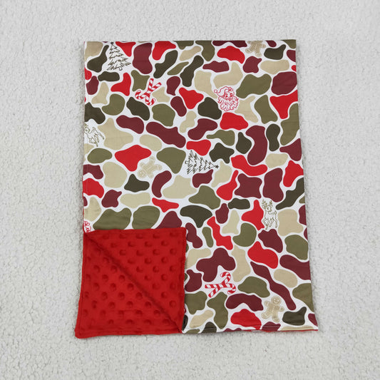 BL0257 RTS NO MOQ （In stock）Gingerbread santa camo baby kids Christmas blanket