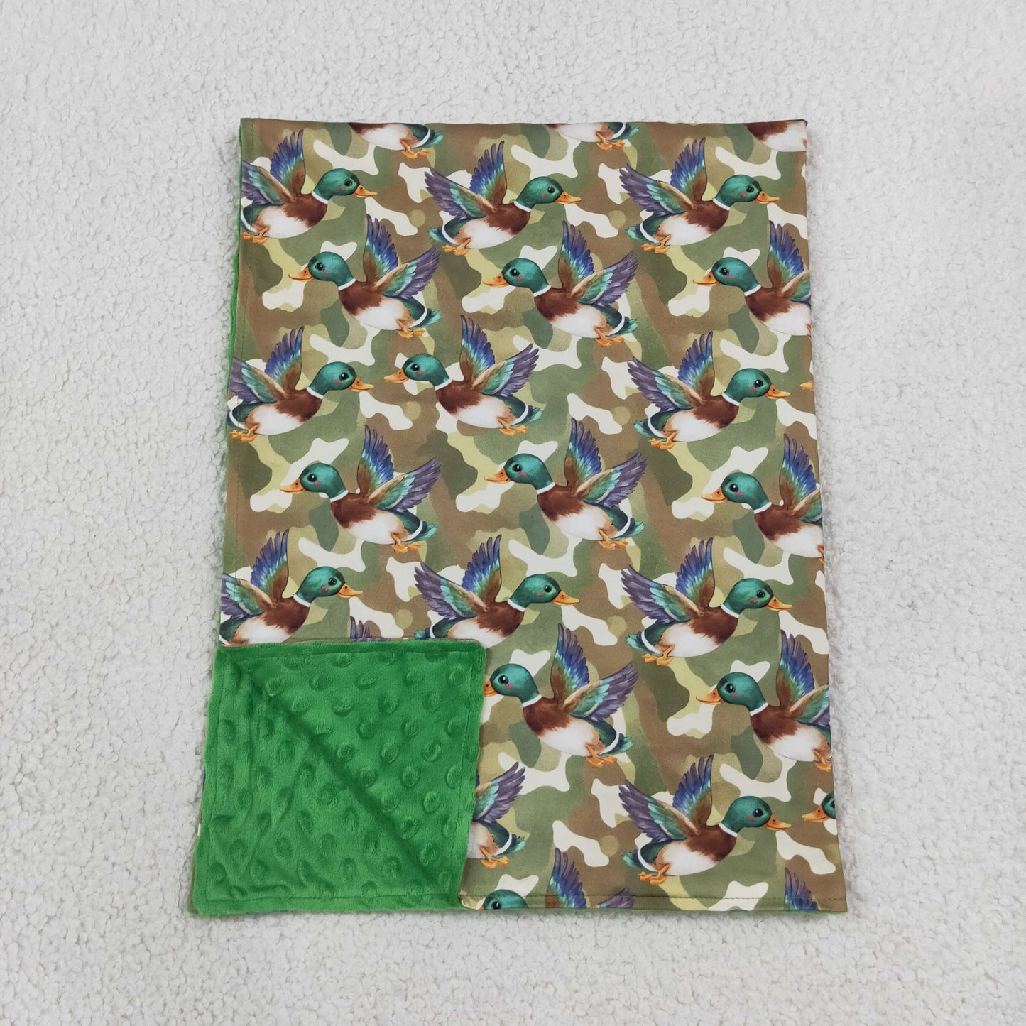 BL0286 RTS NO MOQ （In stock）Baby Boys Mallard Ducks Camouflage Hunting Minky Blankets