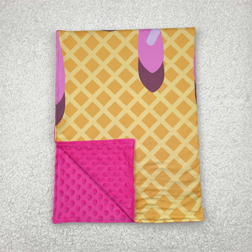 7.15  BL0201 RTS NO MOQ Baby Blankets Waffle ice cream rose red baby blanket