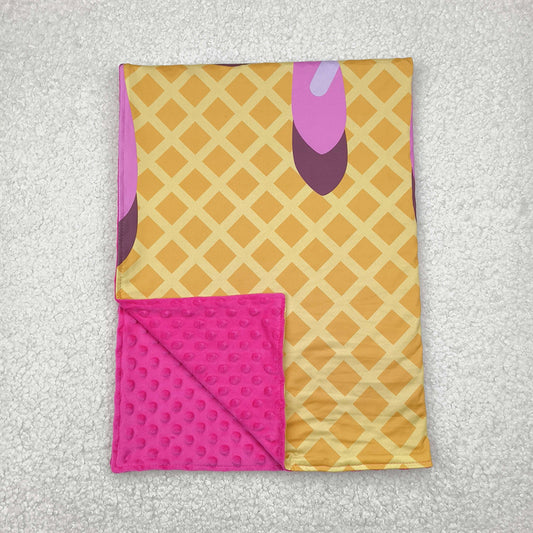 7.15  BL0201 RTS NO MOQ Baby Blankets Waffle ice cream rose red baby blanket