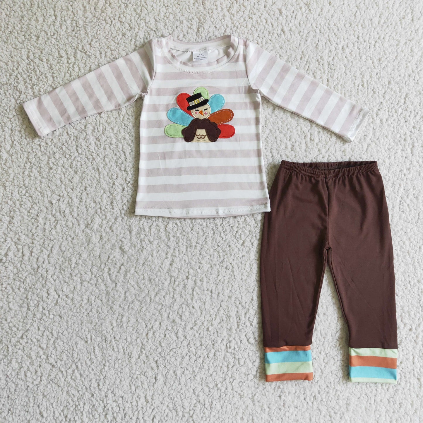 10.11 BLP0081 RTS No Moq Promotion baby boys thanksgiving turkey pants clothing sets