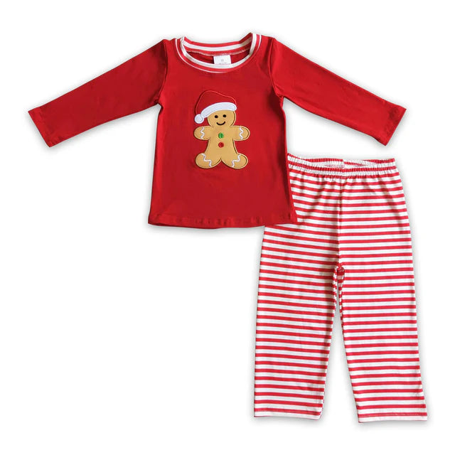 RTS Sibling Embroidery Santa Baby kids Shirts Top Pockets Leggings Christmas Clothes Sets