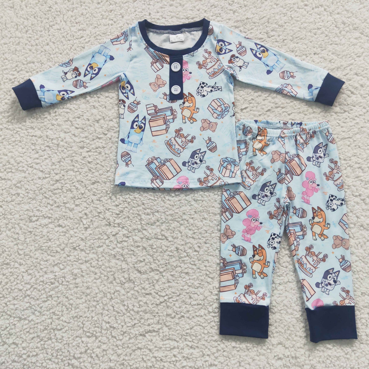 BLP0184 Long sleeves dogs gift Happy birthday boy pajamas