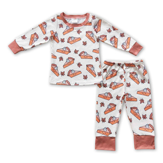 BLP0188 Baby Boys Winter Outfits Baby Girls Thanksgiving Fall Pie Pajamas Clothes Sets