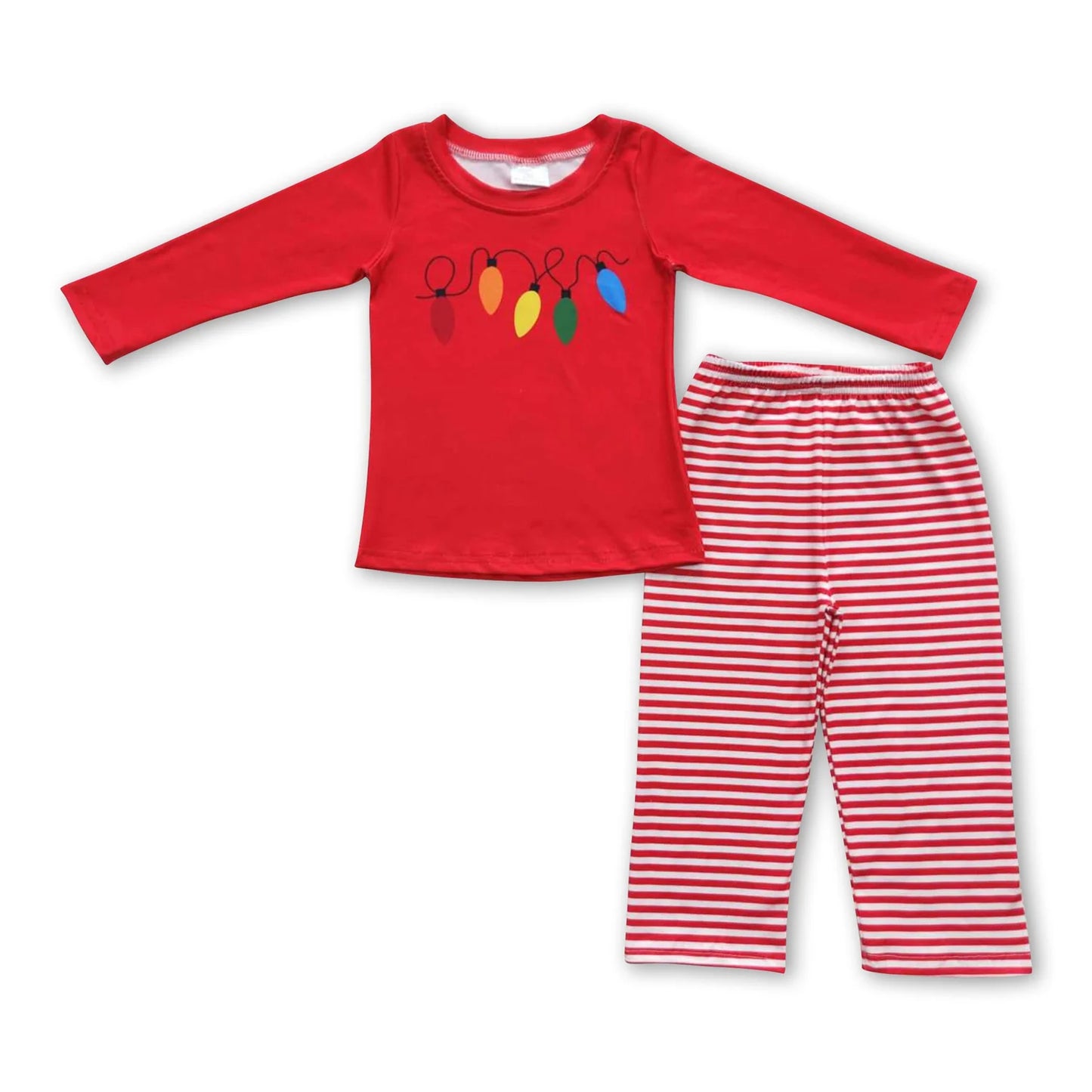 10.2 RTS Sibling Baby Boys Long Sleeves Santa Candy Cane Plaid Top Pants Christmas Sets