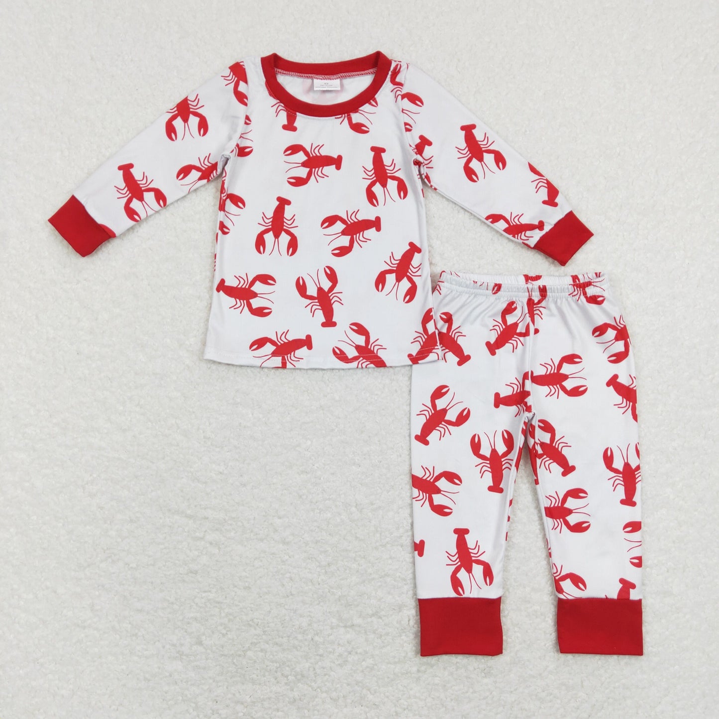 1.10 BLP0441 RTS No Moq Promotion Baby Girls Boys Crawfish Top Pants Pajamas Outfits Clothes Sets