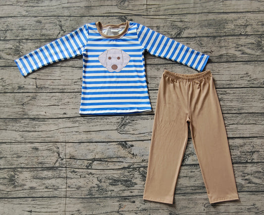 BLP0478 Pre-order baby boy clothes embroidery long sleeve top with trousers kids autumn set