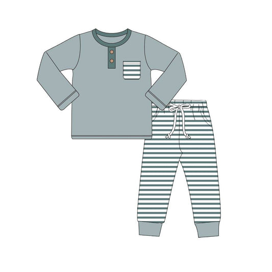 BLP0531  Pre-order baby boy clothes long sleeve top with trousers kids autumn set