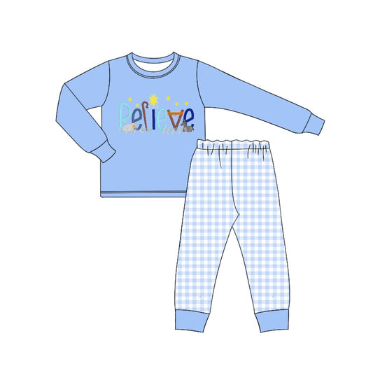 BLP0534  Pre-order baby boy clothes long sleeve top with trousers kids autumn set