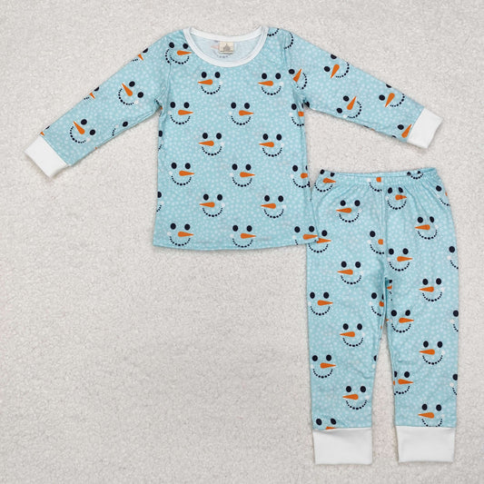 BLP0543 Long sleeves snowman kids boys pajamas