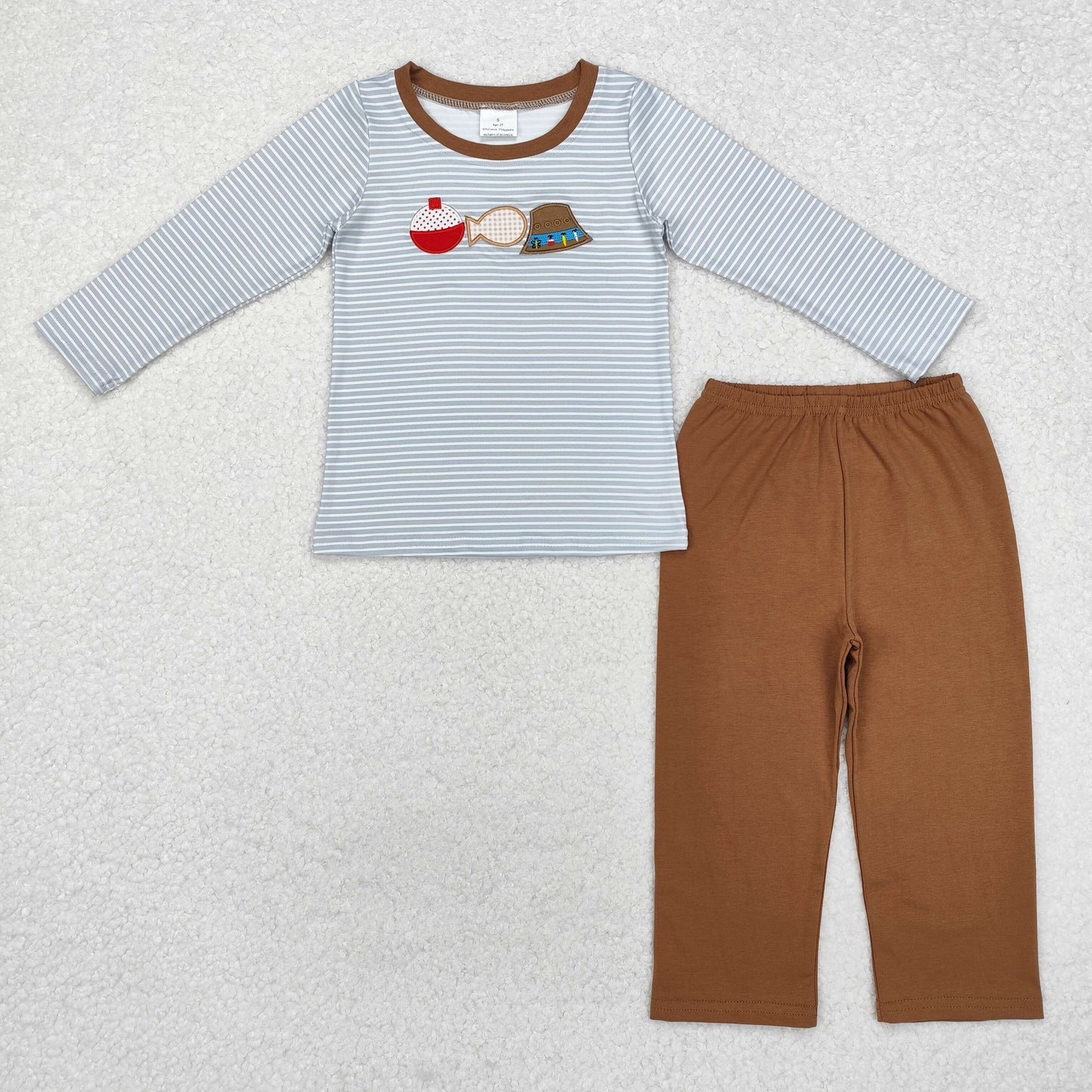 BLP0590 Baby Boys Fishing Stripes Top Pants Clothes Sets Preorder