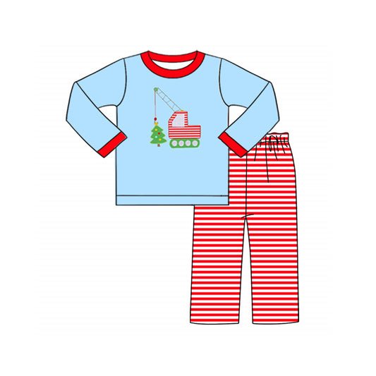 No moq BLP0612  Pre-order Size 3-6m to 7-8t baby boy clothes long sleeve top with trousers kids autumn set