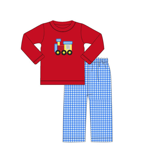 No moq  BLP0614  Pre-order Size 3-6m to 14-16t baby boy clothes long sleeve top with trousers kids autumn set