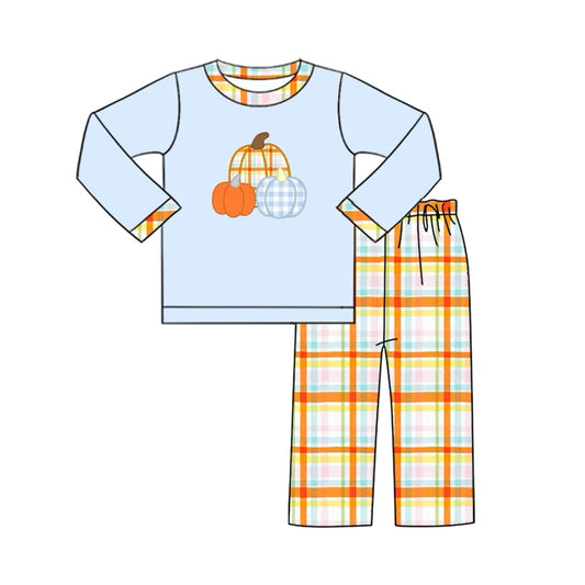 No moq BLP0616  Pre-order Size 3-6m to 7-8t baby boy clothes long sleeve top with trousers kids autumn set
