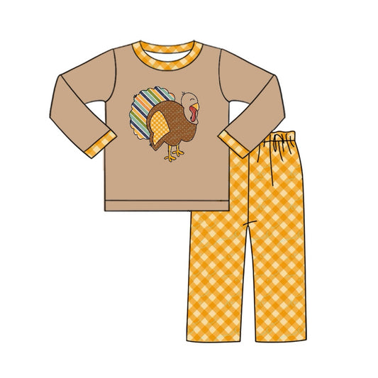 No moq BLP0618  Pre-order Size 3-6m to 7-8t baby boy clothes long sleeve top with trousers kids autumn set