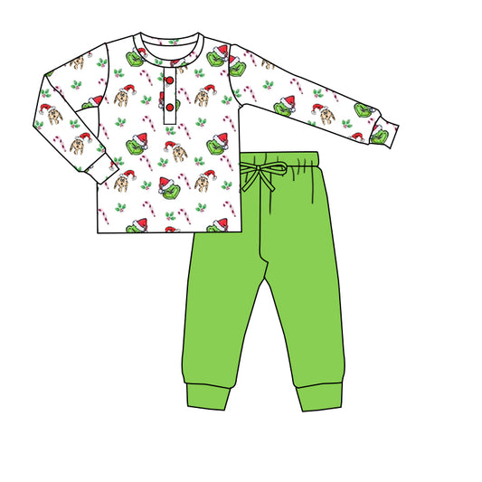 No moq BLP0646 Pre-order Size 3-6m to 7-8t baby boy clothes long sleeve top with trousers kids autumn set