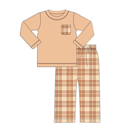 No moq BLP0658 Pre-order Size 3-6m to 7-8t baby boy clothes long sleeve top with trousers kids autumn set