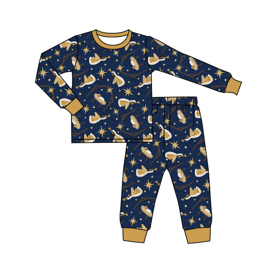 No moq BLP0670 Pre-order Size 3-6m to 7-8t baby boy clothes long sleeve top with trousers kids autumn set