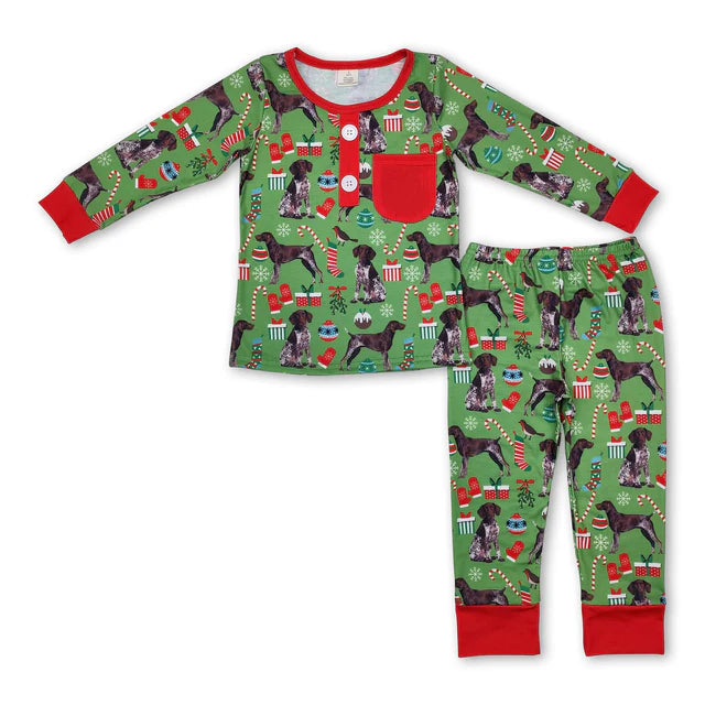 RTS Sibling Christmas tree gift kids bamboo pajamas