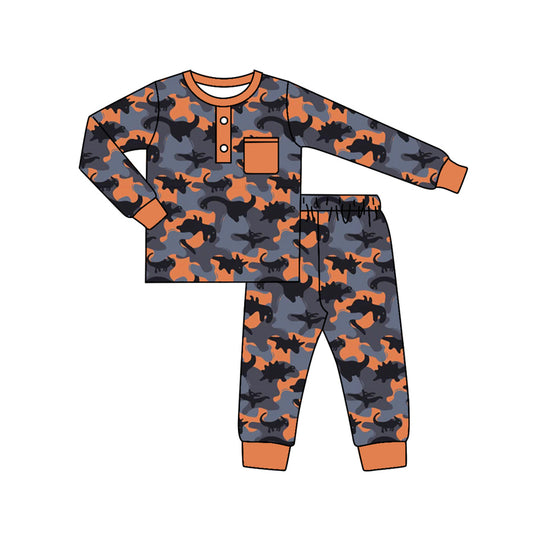 No moq BLP0682 Pre-order Size 3-6m to 7-8t baby boy clothes long sleeve top with trousers kids autumn set