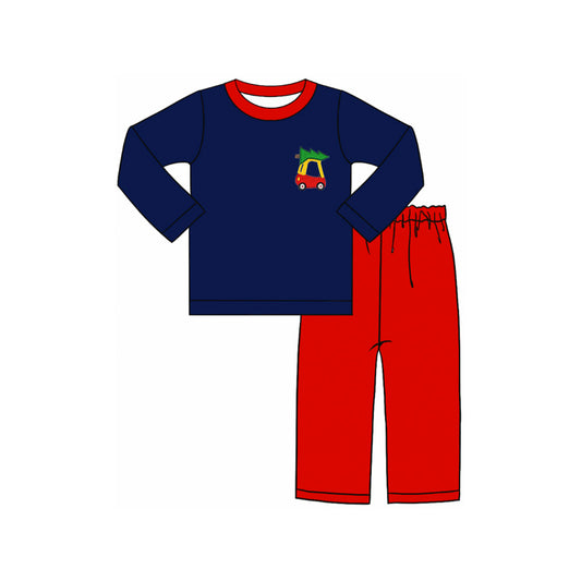 No moq BLP0692 Pre-order Size 3-6m to 7-8t baby boy clothes long sleeve top with trousers kids autumn set